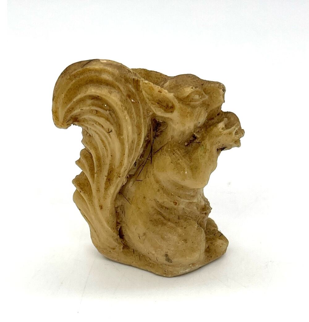 Brown Squirrel Figurine Eating Nut 2" Resin
